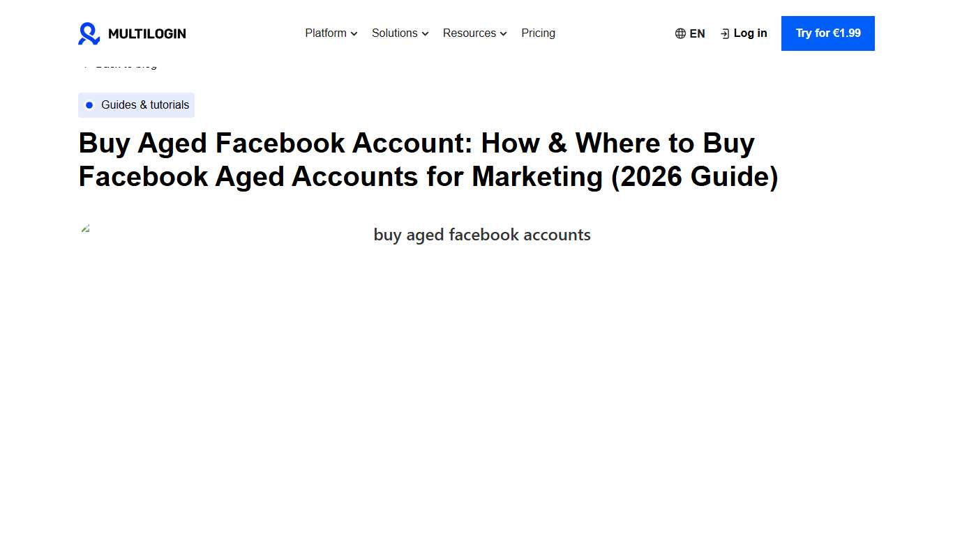 How to Buy Aged Facebook Accounts in 2026